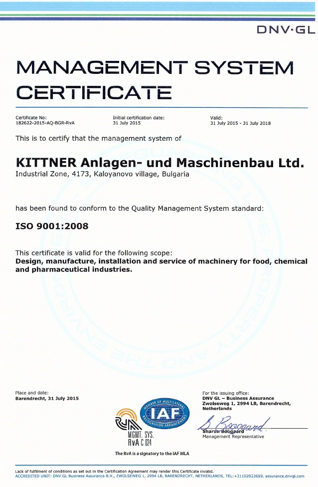 Management System Certificate